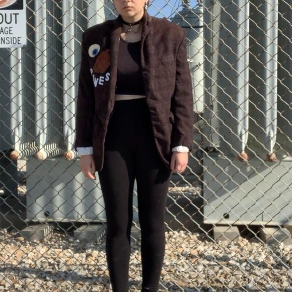 Brown Eye Heart Spines Jacket/Blazer - Picture 6 of 8